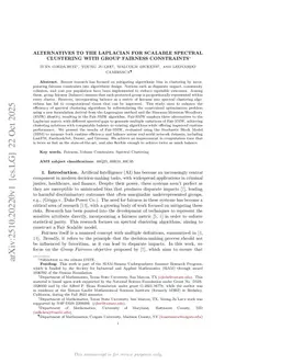 Alternatives to the Laplacian for Scalable Spectral Clustering with Group Fairness Constraints
