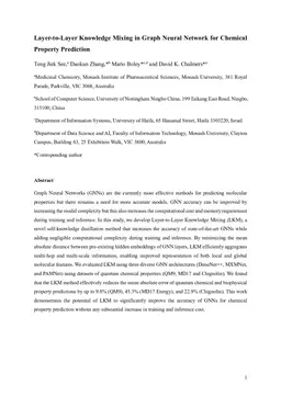 Layer-to-Layer Knowledge Mixing in Graph Neural Network for Chemical Property Prediction
