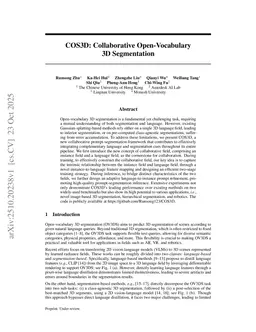 COS3D: Collaborative Open-Vocabulary 3D Segmentation