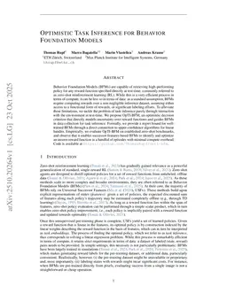 Optimistic Task Inference for Behavior Foundation Models