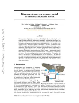 Kinaema: a recurrent sequence model for memory and pose in motion