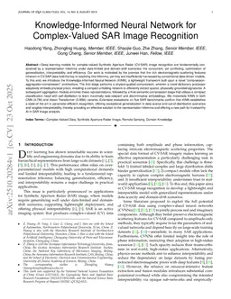 Knowledge-Informed Neural Network for Complex-Valued SAR Image Recognition
