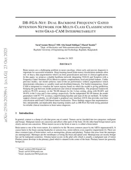 DB-FGA-Net: Dual Backbone Frequency Gated Attention Network for Multi-Class Brain Tumor Classification with Grad-CAM Interpretability