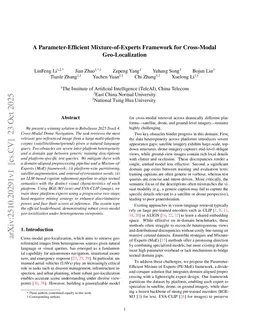 A Parameter-Efficient Mixture-of-Experts Framework for Cross-Modal Geo-Localization