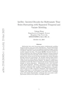InvDec: Inverted Decoder for Multivariate Time Series Forecasting with Separated Temporal and Variate Modeling