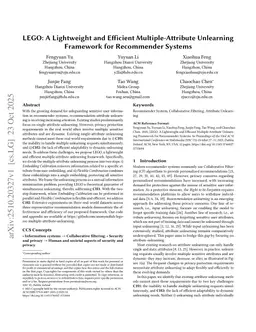 LEGO: A Lightweight and Efficient Multiple-Attribute Unlearning Framework for Recommender Systems