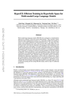 HyperET: Efficient Training in Hyperbolic Space for Multi-modal Large Language Models