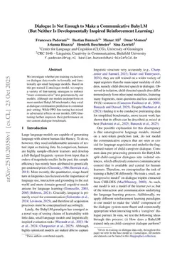 Dialogue Is Not Enough to Make a Communicative BabyLM (But Neither Is Developmentally Inspired Reinforcement Learning)