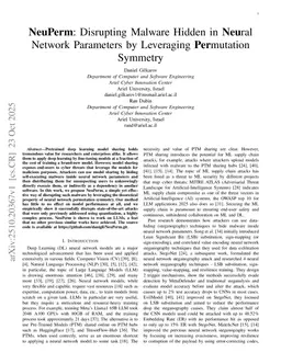 NeuPerm: Disrupting Malware Hidden in Neural Network Parameters by Leveraging Permutation Symmetry