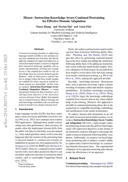 IKnow: Instruction-Knowledge-Aware Continual Pretraining for Effective Domain Adaptation