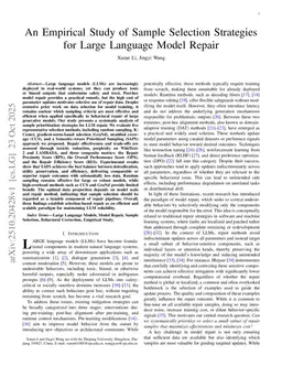 An Empirical Study of Sample Selection Strategies for Large Language Model Repair