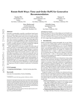 Rotate Both Ways: Time-and-Order RoPE for Generative Recommendation
