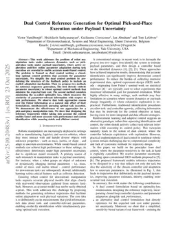 Dual Control Reference Generation for Optimal Pick-and-Place Execution under Payload Uncertainty