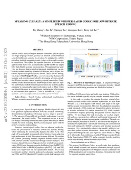 Speaking Clearly: A Simplified Whisper-Based Codec for Low-Bitrate Speech Coding