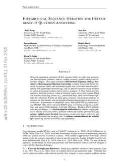 Hierarchical Sequence Iteration for Heterogeneous Question Answering