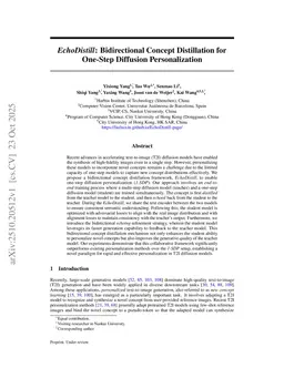 EchoDistill: Bidirectional Concept Distillation for One-Step Diffusion Personalization