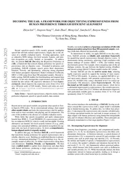 Decoding the Ear: A Framework for Objectifying Expressiveness from Human Preference Through Efficient Alignment