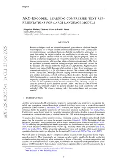 ARC-Encoder: learning compressed text representations for large language models