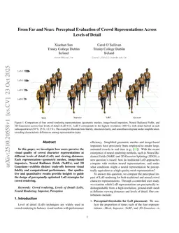 From Far and Near: Perceptual Evaluation of Crowd Representations Across Levels of Detail