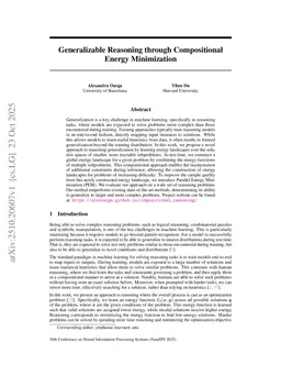 Generalizable Reasoning through Compositional Energy Minimization