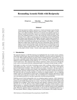 Resounding Acoustic Fields with Reciprocity