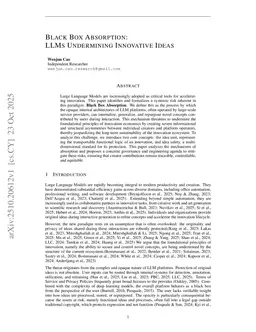 Black Box Absorption: LLMs Undermining Innovative Ideas