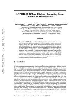 H-SPLID: HSIC-based Saliency Preserving Latent Information Decomposition