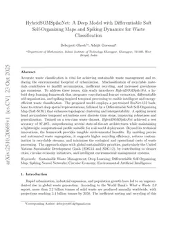 HybridSOMSpikeNet: A Deep Model with Differentiable Soft Self-Organizing Maps and Spiking Dynamics for Waste Classification