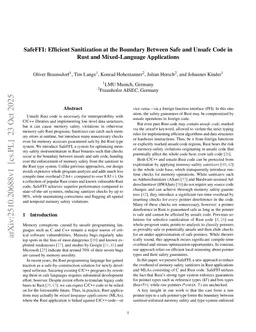SafeFFI: Efficient Sanitization at the Boundary Between Safe and Unsafe Code in Rust and Mixed-Language Applications