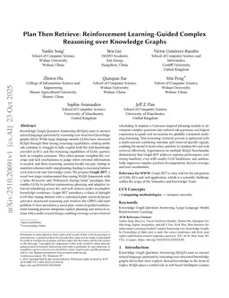 Plan Then Retrieve: Reinforcement Learning-Guided Complex Reasoning over Knowledge Graphs