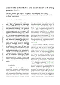 Experimental differentiation and extremization with analog quantum circuits