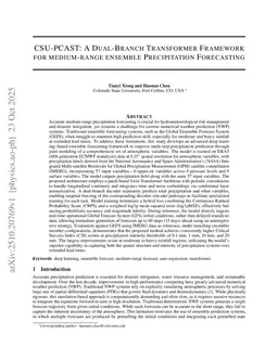 CSU-PCAST: A Dual-Branch Transformer Framework for medium-range ensemble Precipitation Forecasting