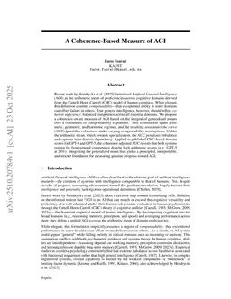 A Coherence-Based Measure of AGI