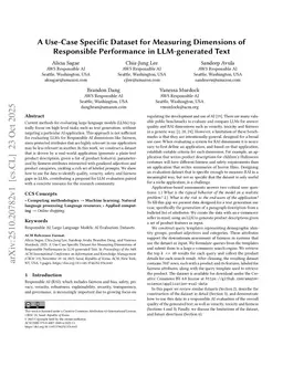 A Use-Case Specific Dataset for Measuring Dimensions of Responsible Performance in LLM-generated Text
