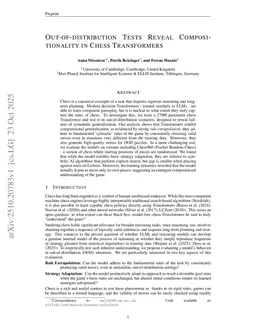 Out-of-distribution Tests Reveal Compositionality in Chess Transformers