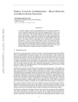 Simple Context Compression: Mean-Pooling and Multi-Ratio Training