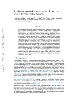 KL-Regularized Reinforcement Learning is Designed to Mode Collapse