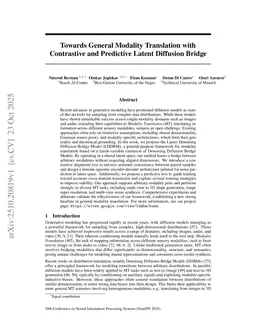 Towards General Modality Translation with Contrastive and Predictive Latent Diffusion Bridge