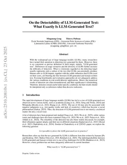 On the Detectability of LLM-Generated Text: What Exactly Is LLM-Generated Text?