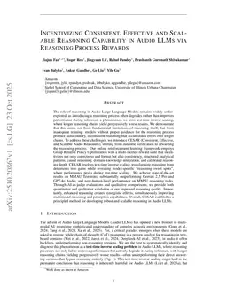 Incentivizing Consistent, Effective and Scalable Reasoning Capability in Audio LLMs via Reasoning Process Rewards