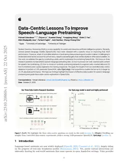 Data-Centric Lessons To Improve Speech-Language Pretraining