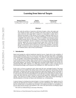 Learning from Interval Targets