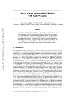 Neural Mutual Information Estimation with Vector Copulas