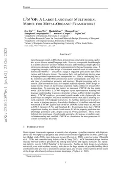 L^2M^3OF: A Large Language Multimodal Model for Metal-Organic Frameworks