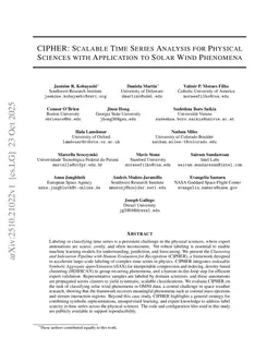 CIPHER: Scalable Time Series Analysis for Physical Sciences with Application to Solar Wind Phenomena