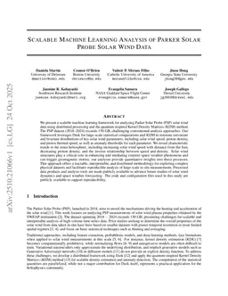 Scalable Machine Learning Analysis of Parker Solar Probe Solar Wind Data