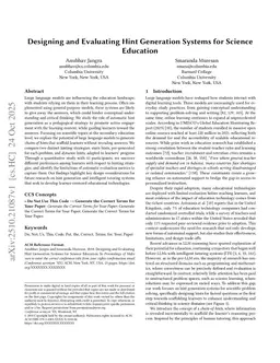Designing and Evaluating Hint Generation Systems for Science Education