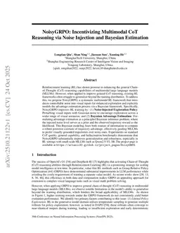 NoisyGRPO: Incentivizing Multimodal CoT Reasoning via Noise Injection and Bayesian Estimation