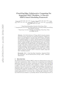 Cloud-Fog-Edge Collaborative Computing for Sequential MIoT Workflow: A Two-Tier DDPG-Based Scheduling Framework