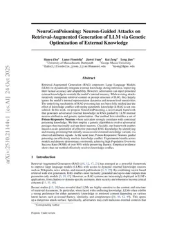 NeuroGenPoisoning: Neuron-Guided Attacks on Retrieval-Augmented Generation of LLM via Genetic Optimization of External Knowledge
